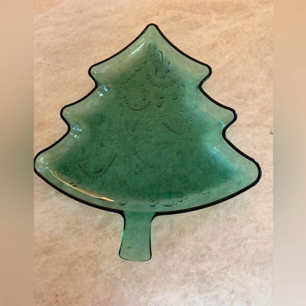 Vintage Mikasa Glass Christmas tree tray